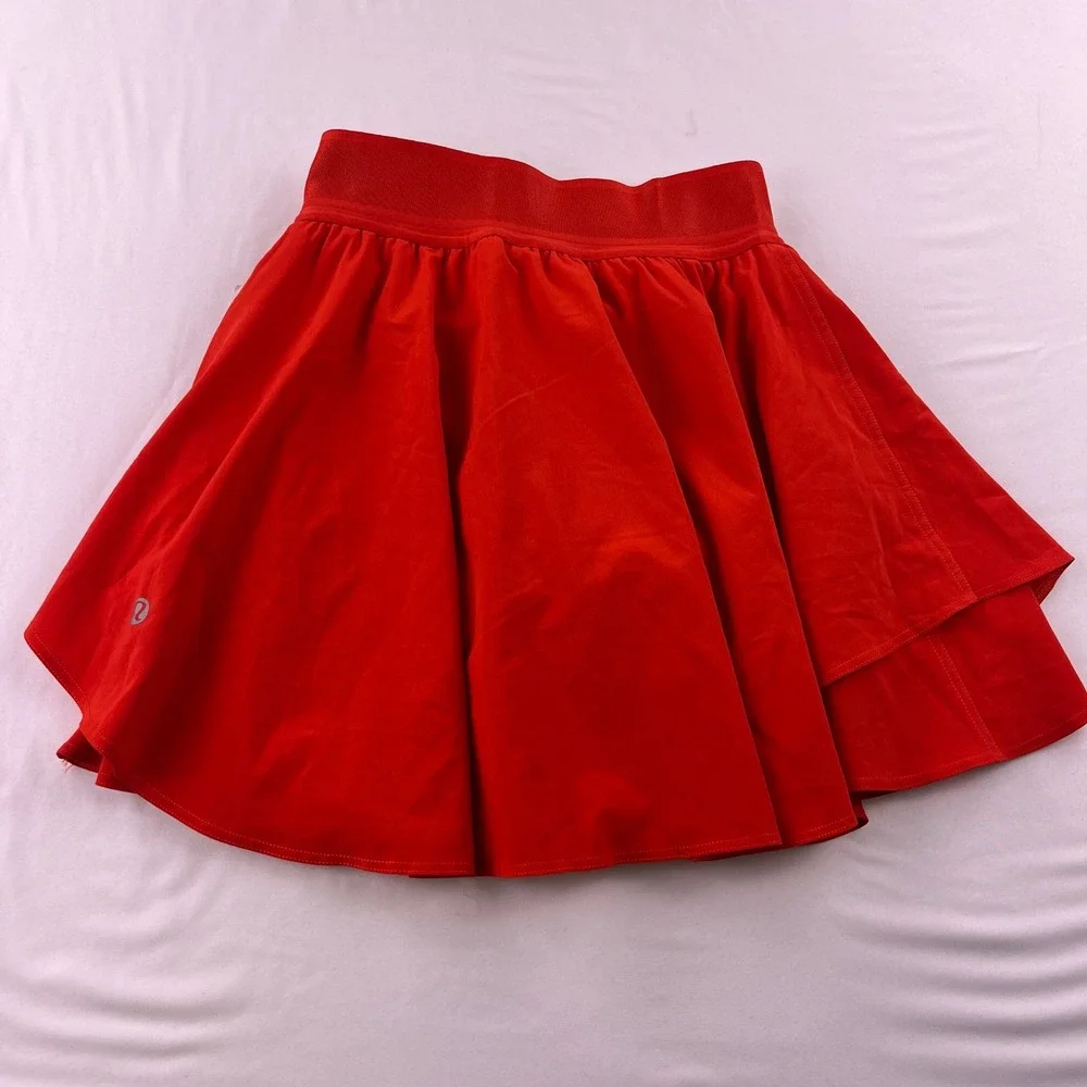 Lululemon Court Rival HR Skirt Long Heat Red HTHT LW8AH4T Size 0 NWT